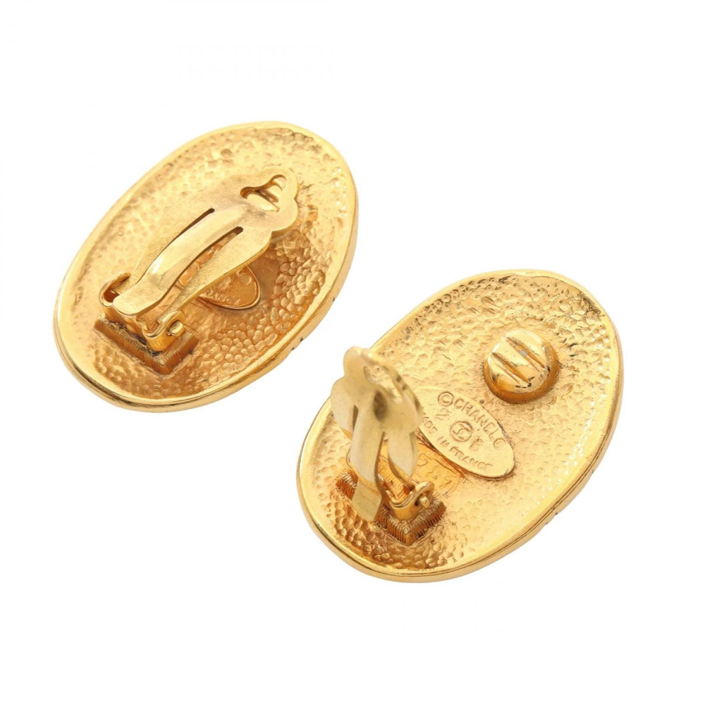 CHANEL Gold Logo Earrings - Picture 2 of 6